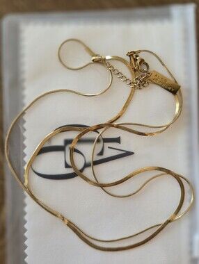 ALCO 18 K Gold Plated-Tone Flat Snake Chain Necklace